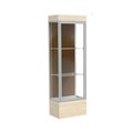 Waddell Display Case Of Ghent Edge Lighted Floor Case, Chocolate Back, Satin Frame, 12" Chardonnay Base, 24"W x 76"H x 20"D 93LFCO-SN-CD